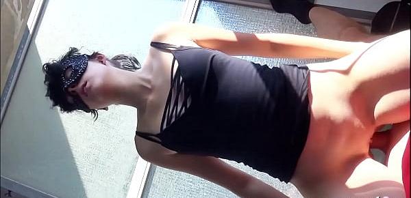  18 Jahre junge deutsche Ex Freundin Lina auf ihrem Balkon gefickt